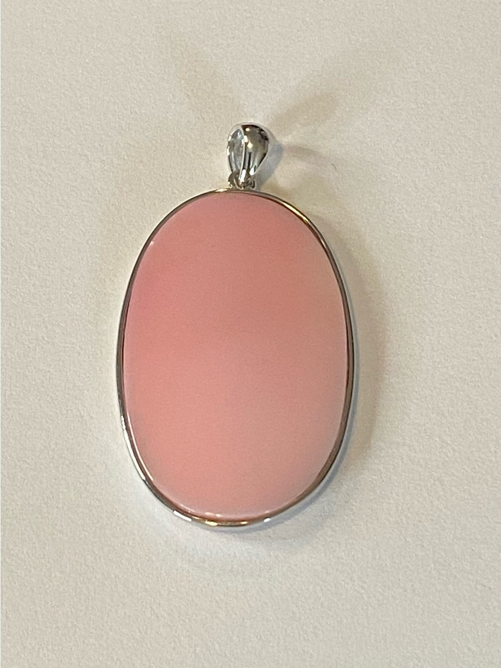 Pink Conch Pendant 925 Sterling Silver Simple Bezel Jewelry